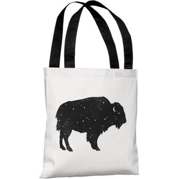 Black Tote Bag by Terry Fan 18 x 18in Mystic Buffalo 